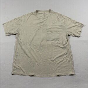 Lululemon The Fundamental Pocket Tee Mens Beige Short Sleeve Athleisure Sz M